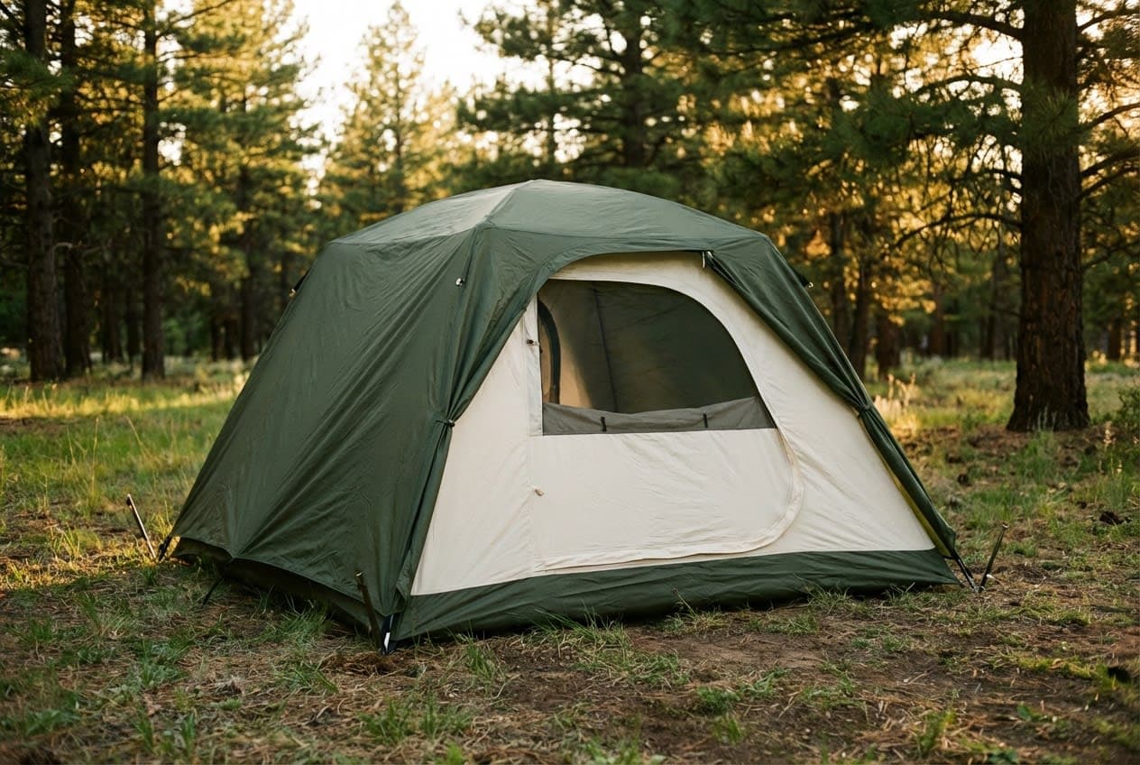 The Basecamp Tent — 4-person shelter that breathes in July and holds in October