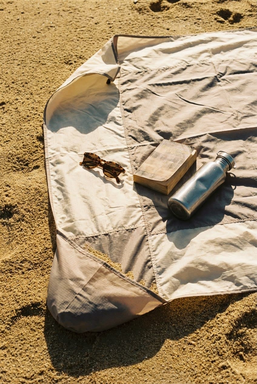 The Sandbreak Mat — Sand falls through. Your stuff stays put.